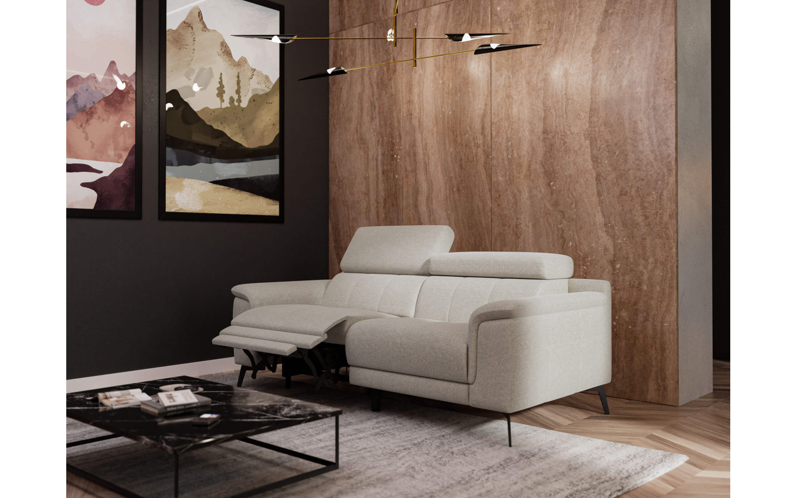 3-Sitzer Sofa mit Relaxfunktion auf der linken Seite FIERO