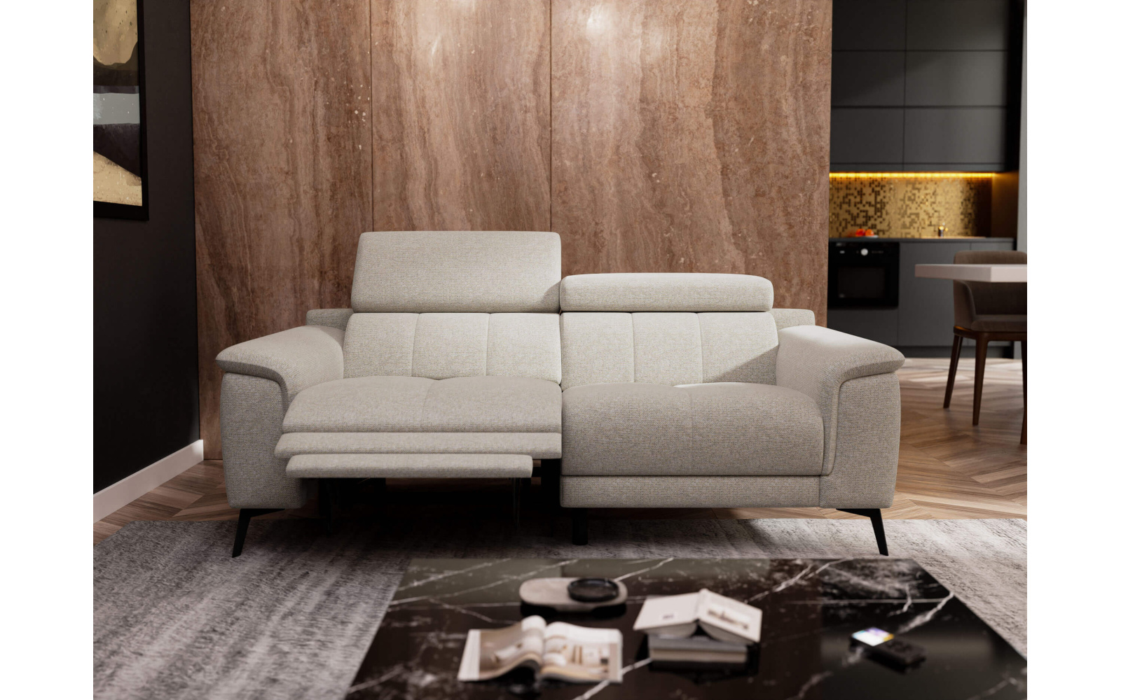 3-Sitzer Sofa mit Relaxfunktion auf der linken Seite FIERO