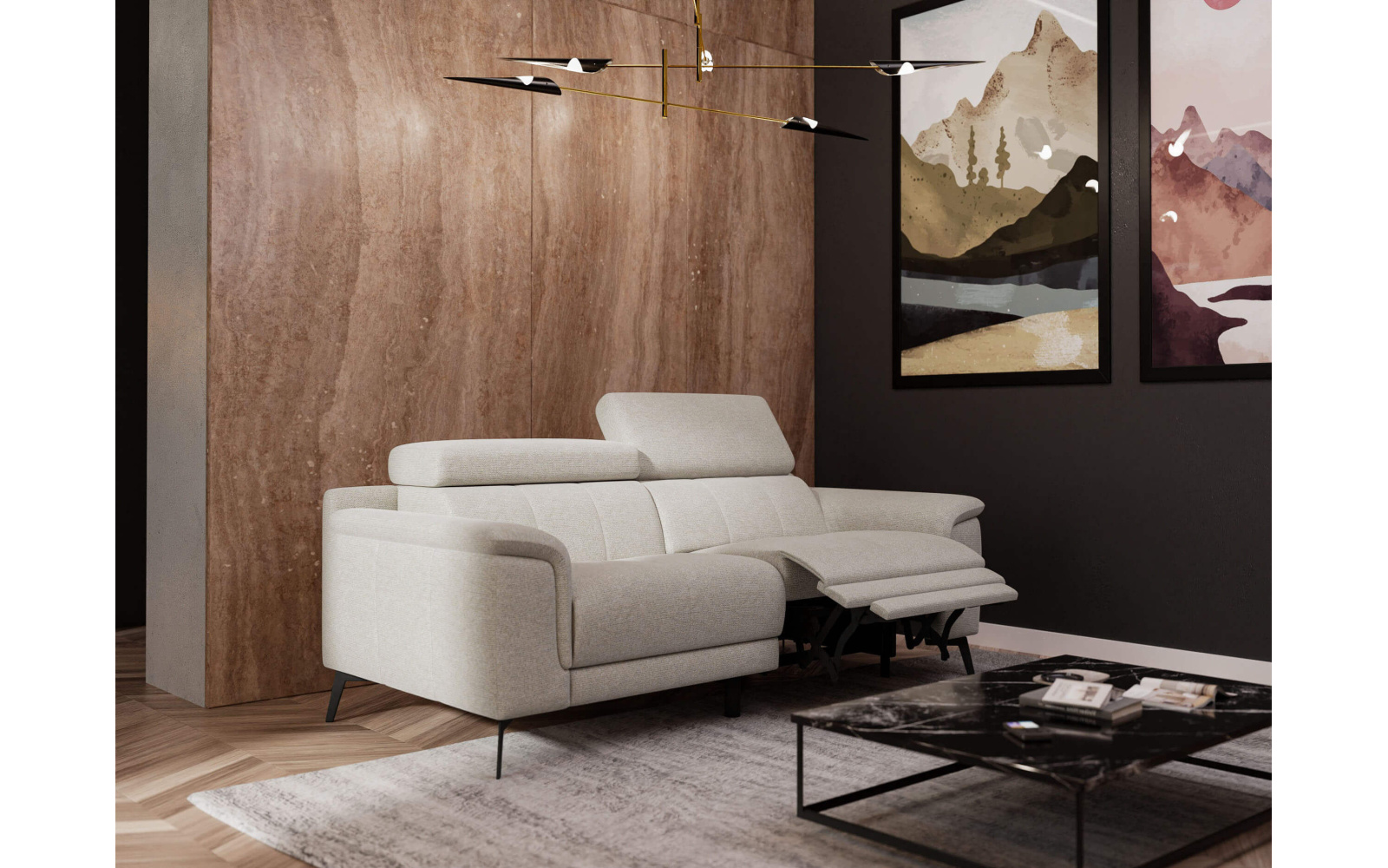 3-Sitzer Sofa mit Relaxfunktion auf der rechten Seite FIERO