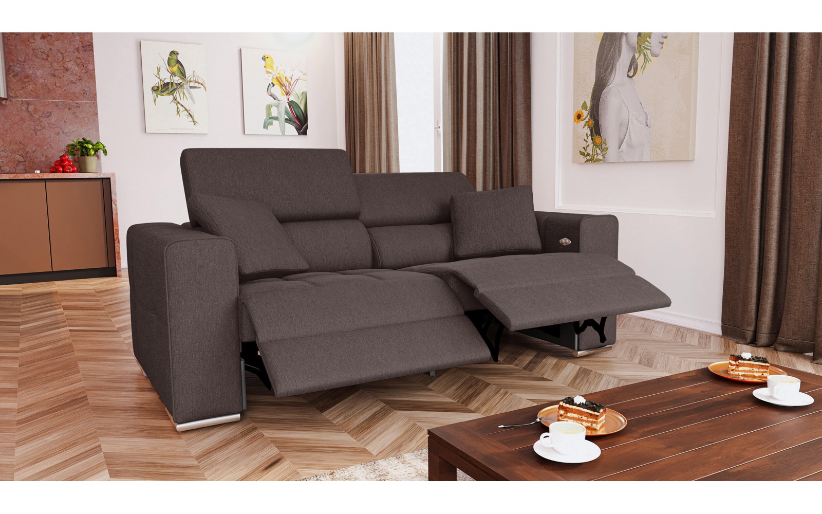 3-Sitzer Relaxsofa mit zwei elektrischen Relaxfunktionen QUARTZ