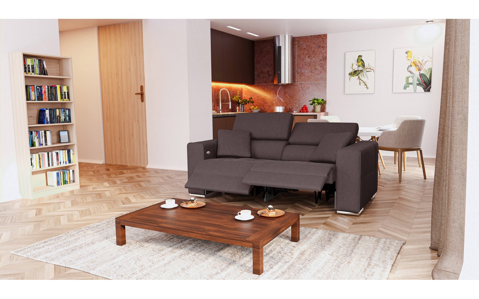 3-Sitzer Relaxsofa mit zwei elektrischen Relaxfunktionen QUARTZ