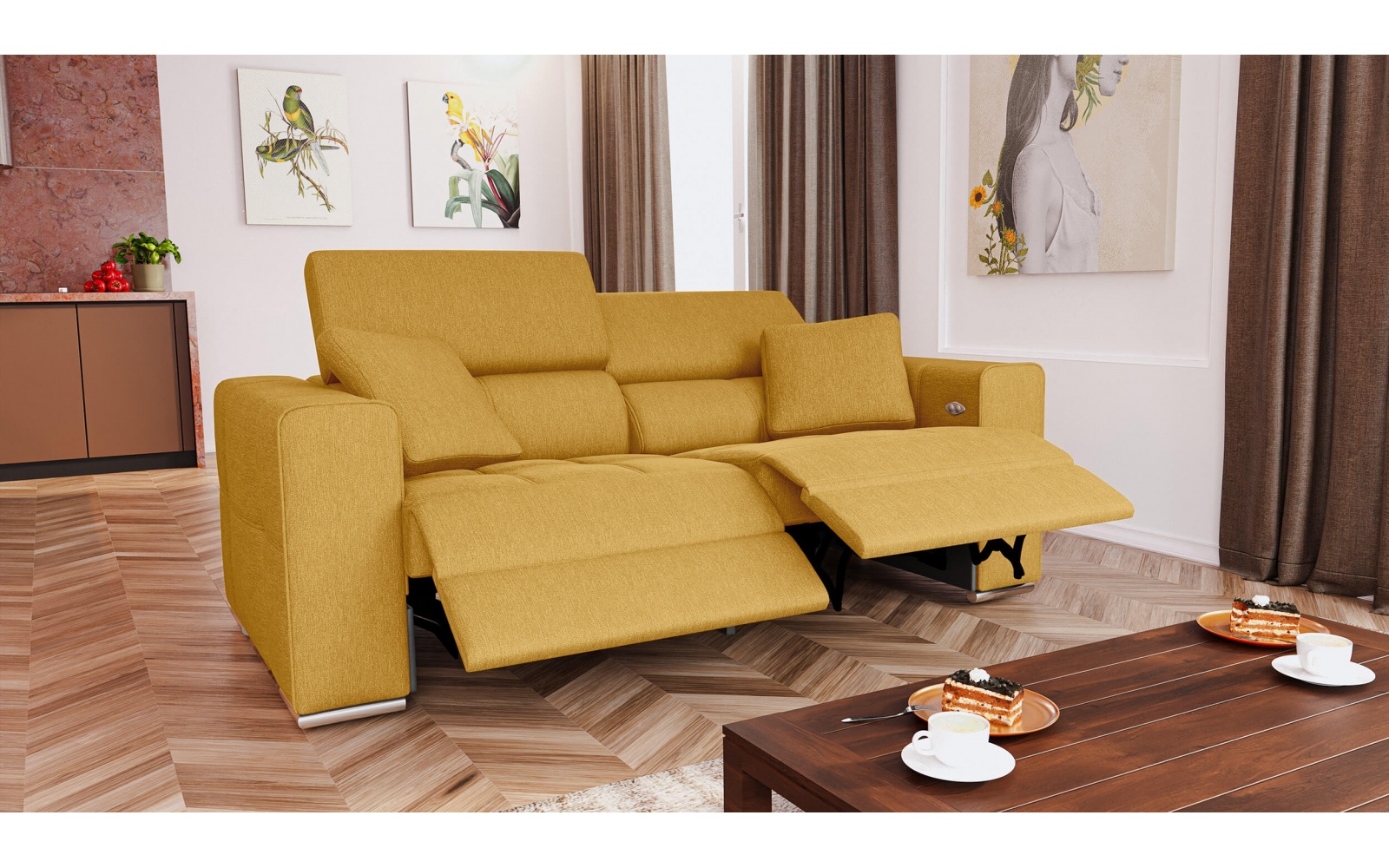 3-Sitzer Relaxsofa mit zwei elektrischen Relaxfunktionen QUARTZ