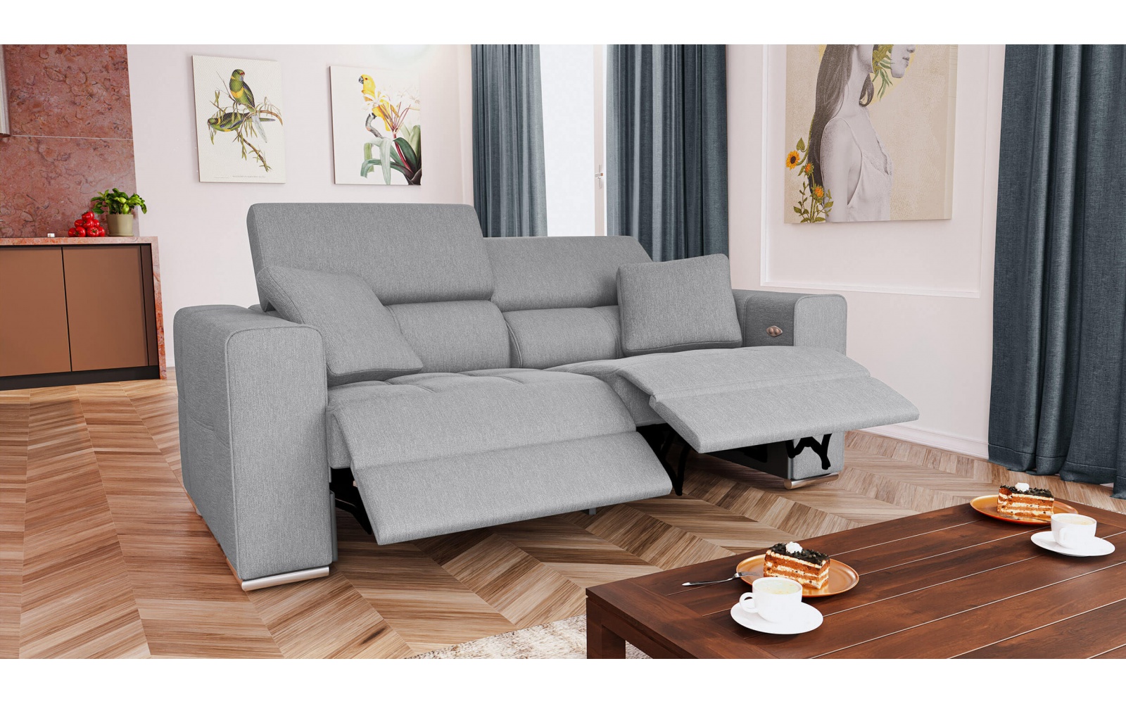 3-Sitzer Relaxsofa mit zwei elektrischen Relaxfunktionen QUARTZ