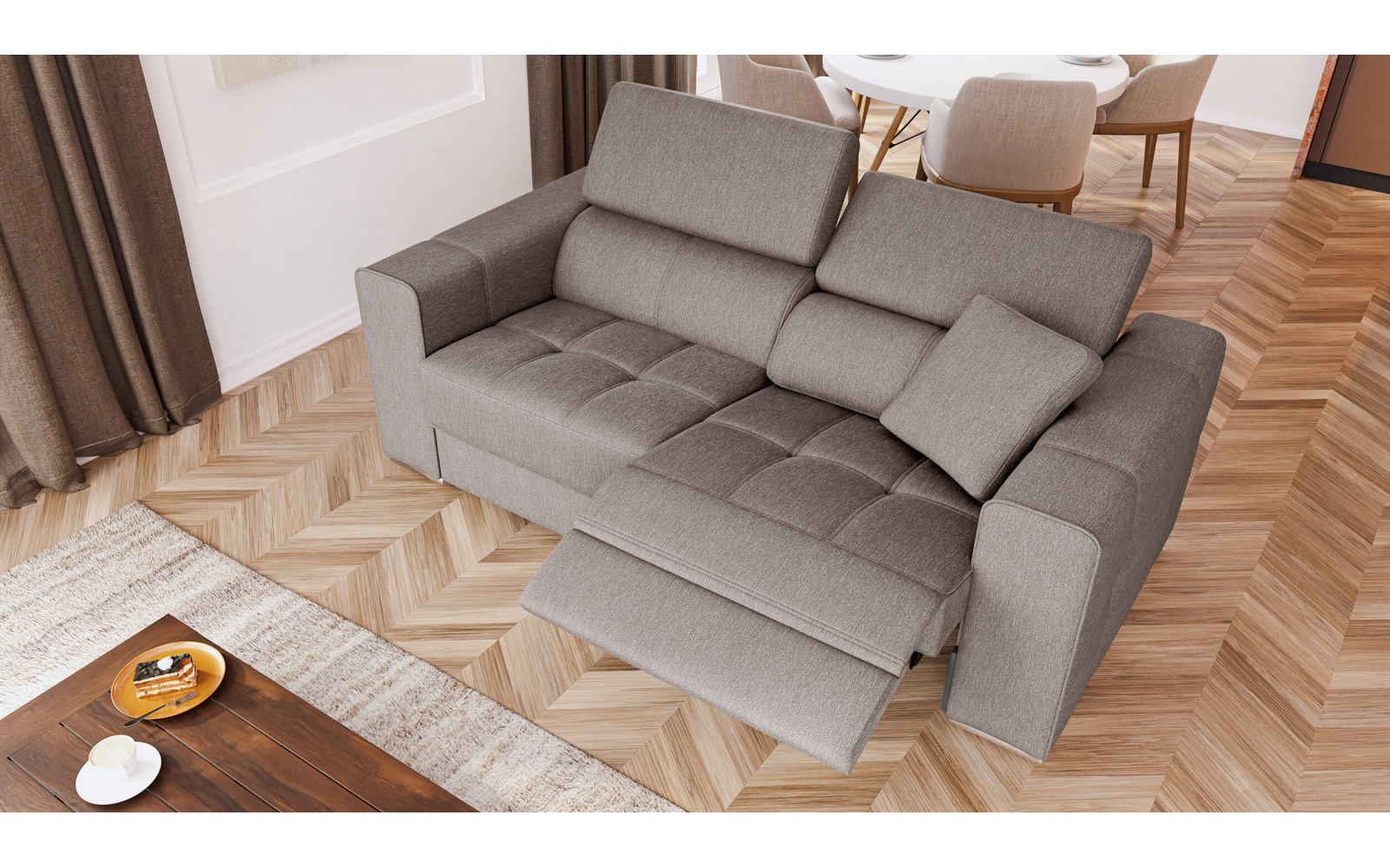 3-Sitzer Relaxsofa mit elektrischen Relaxfunktion auf der rechten Seite QUARTZ