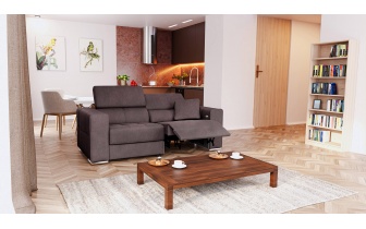 3-Sitzer Relaxsofa mit elektrischen Relaxfunktion auf der rechten Seite QUARTZ