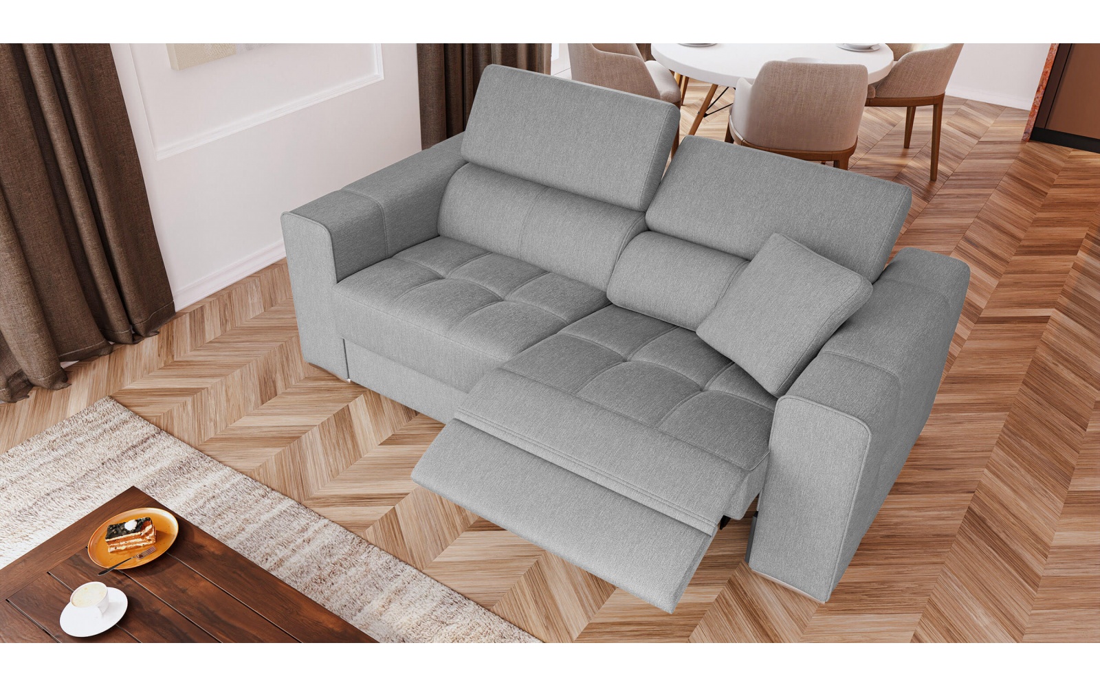 3-Sitzer Relaxsofa mit elektrischen Relaxfunktion auf der rechten Seite QUARTZ