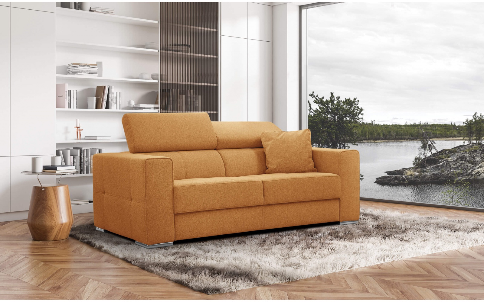 3-Sitzer-Sofa mit manuell verstellbaren Kopfstützen QUARTZ