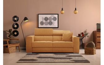 3-Sitzer-Sofa mit manuell verstellbaren Kopfstützen QUARTZ