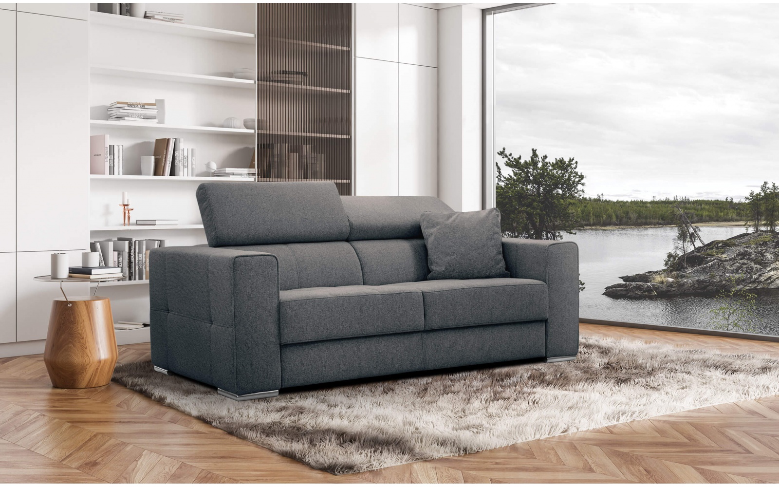 3-Sitzer-Sofa mit manuell verstellbaren Kopfstützen QUARTZ
