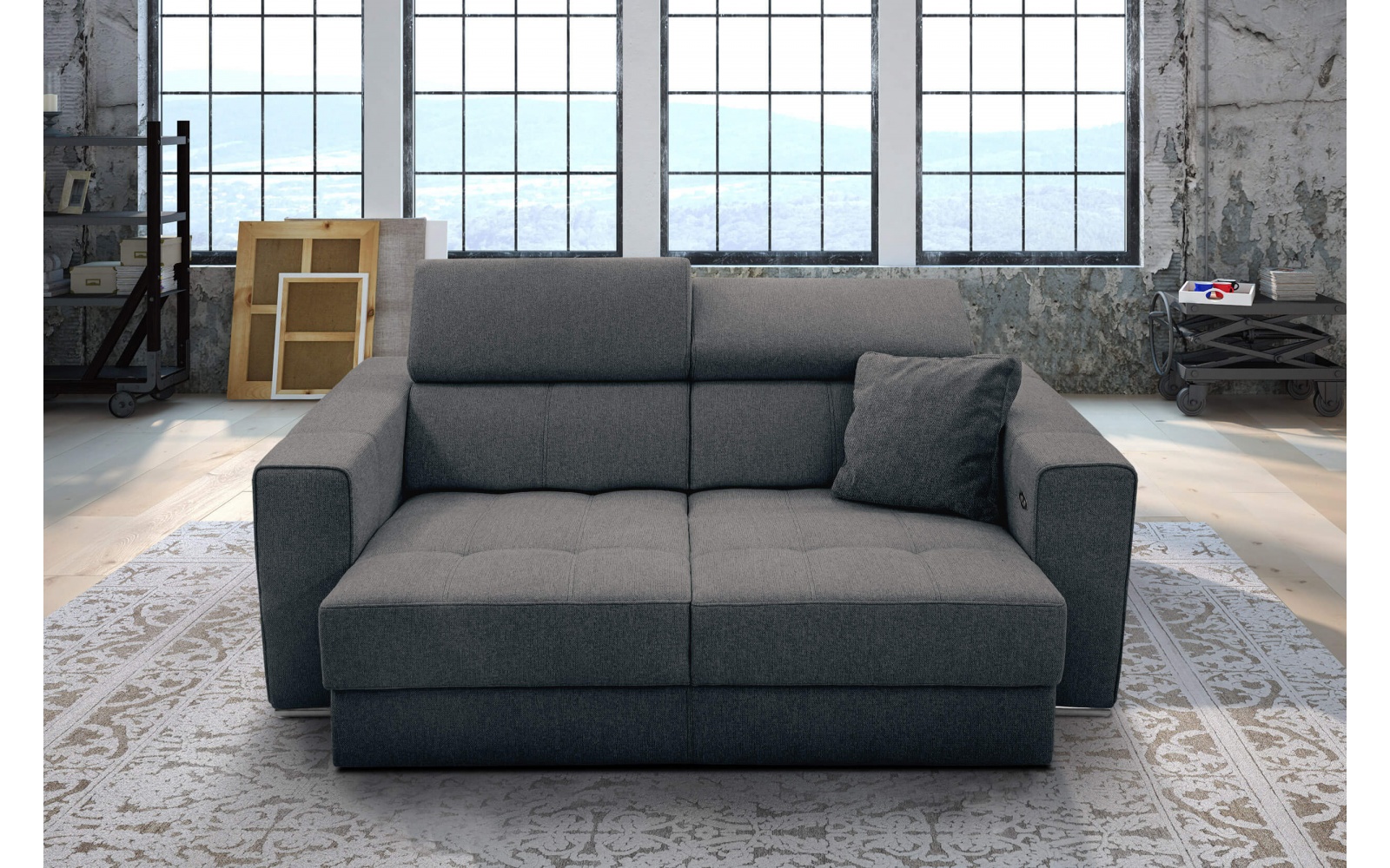 3-Sitzer-Sofa mit elektrisch ausziehbarem Sitz QUARTZ