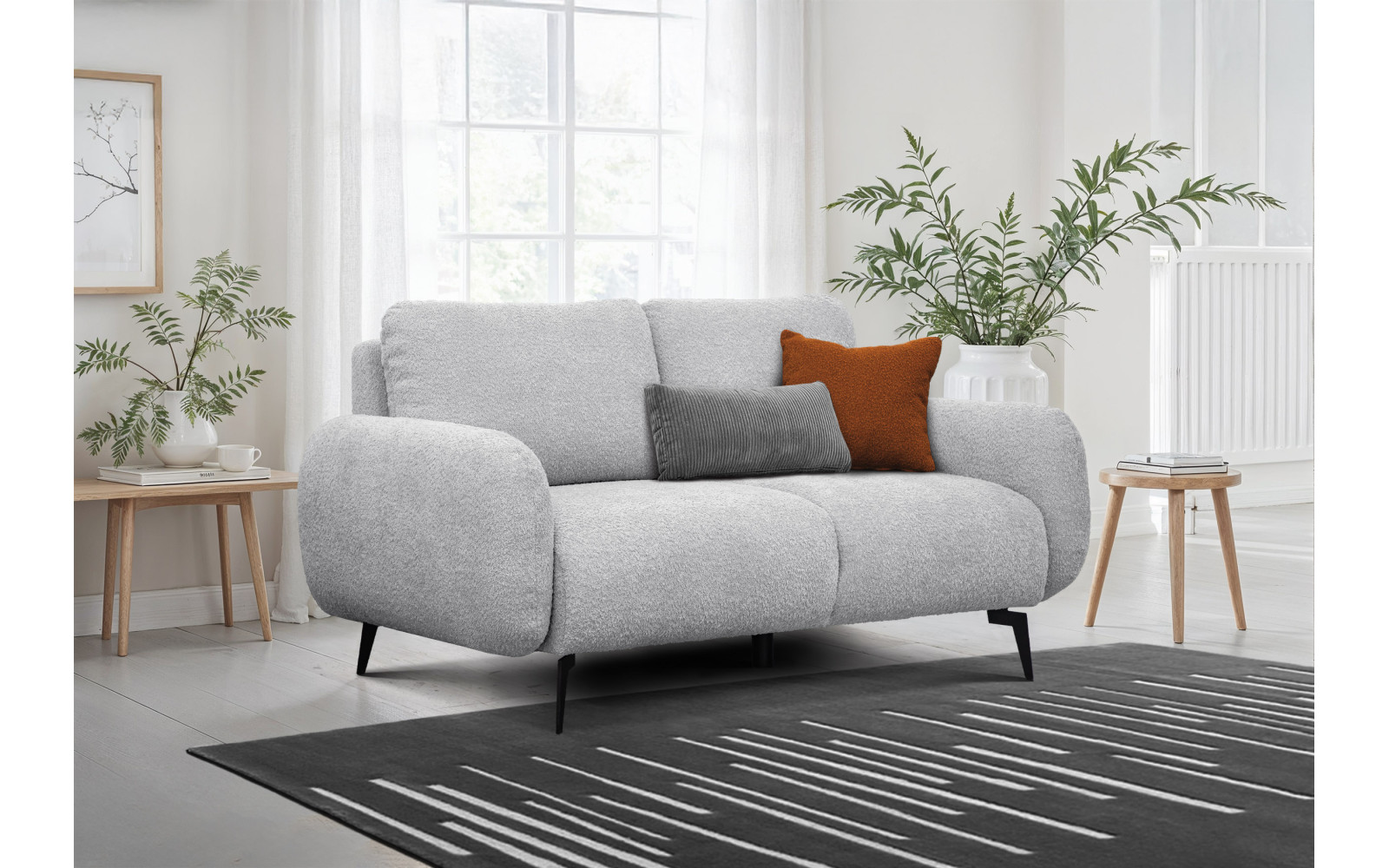 FEBE 2-Sitzer-Sofa, hellgrau