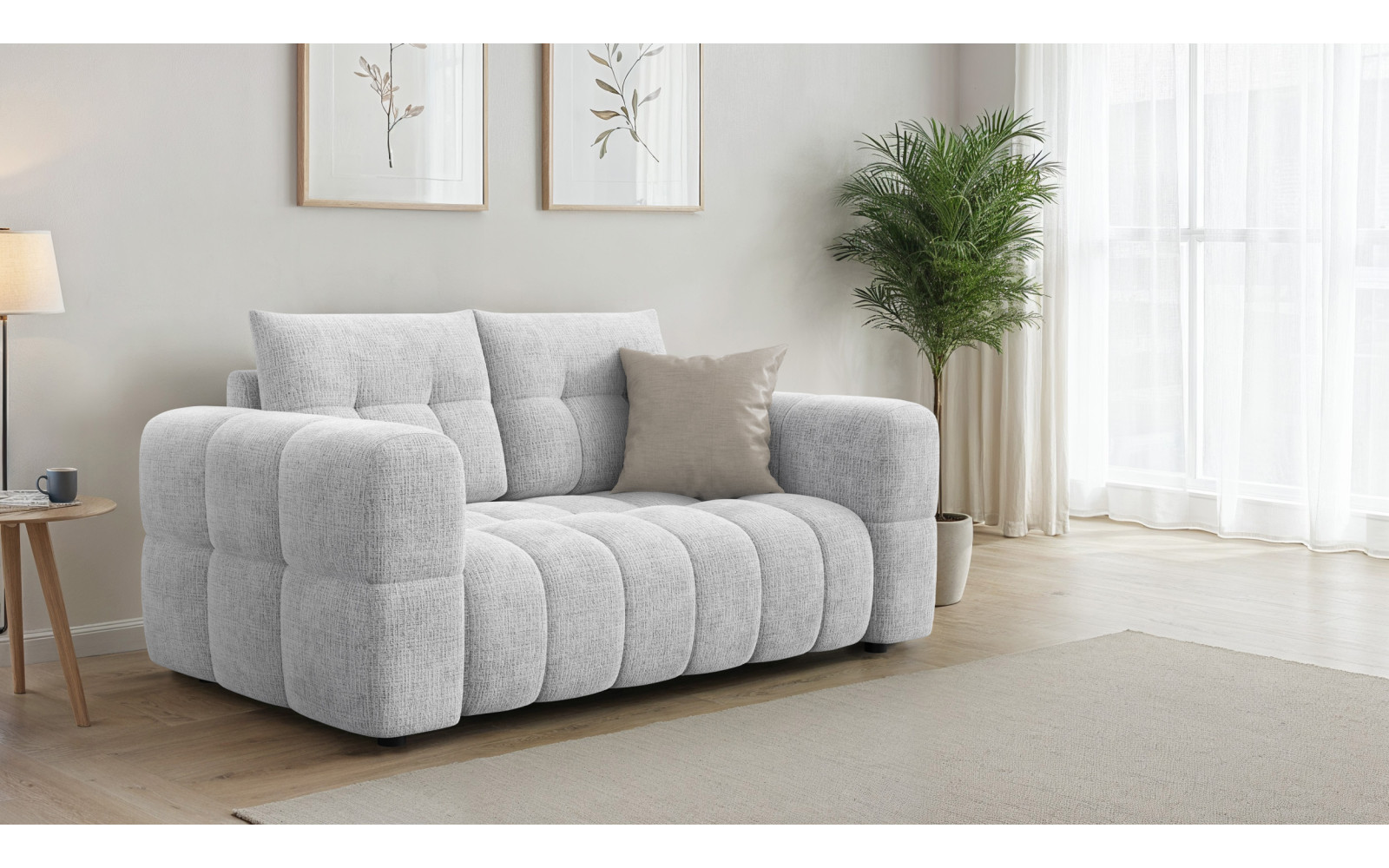 CLOUDI 2-Sitze-Sofa, hellgrau