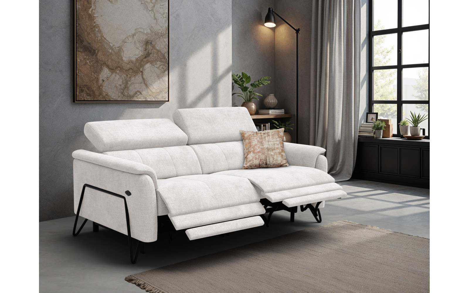 Relaxsofa 3-Sitzer RODEN, creme