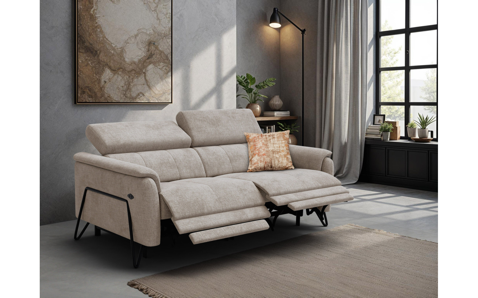 Relaxsofa 3-Sitzer RODEN, beige