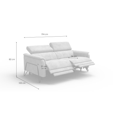 Relaxsofa 3-Sitzer RODEN, hellgrau