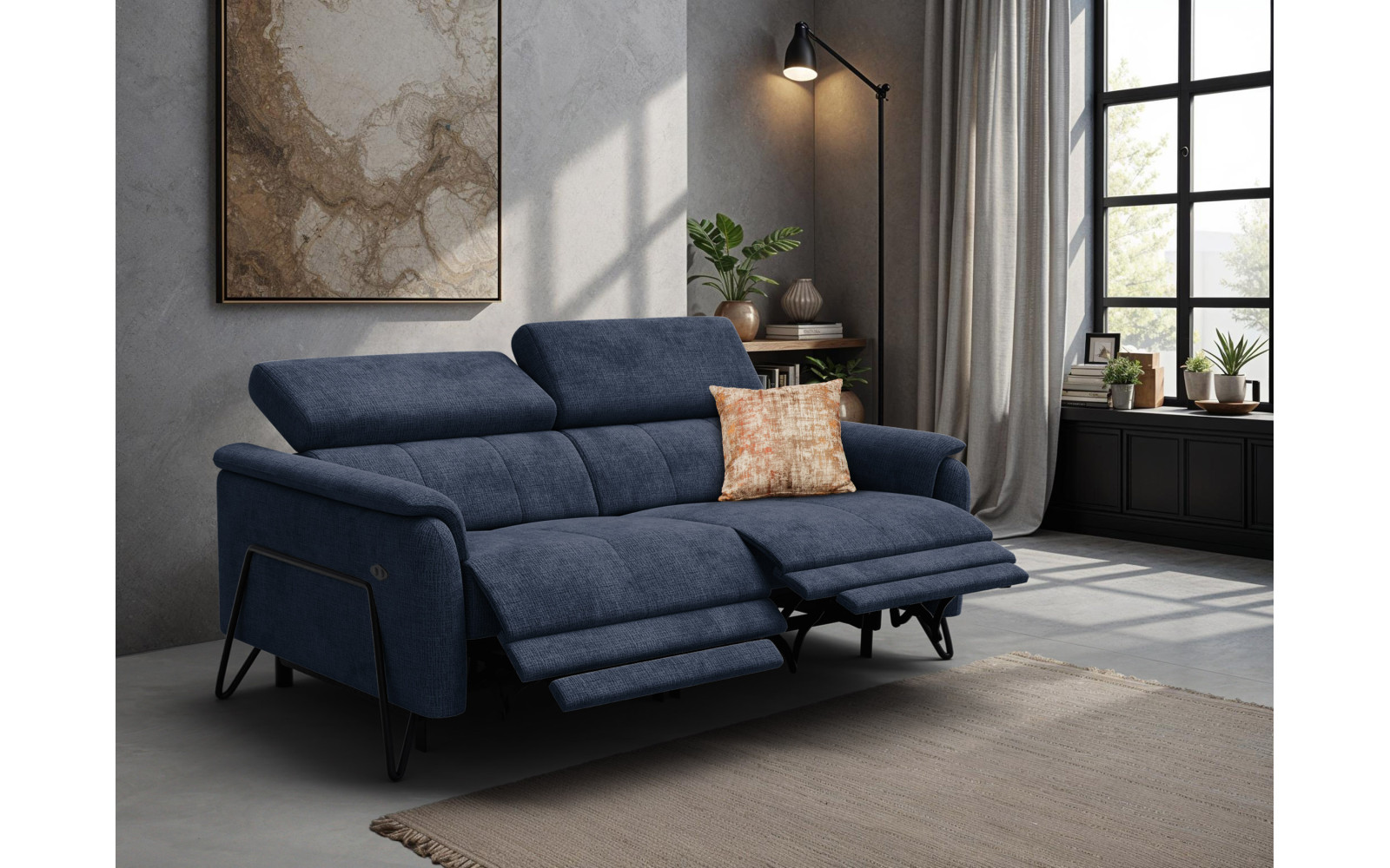Relaxsofa 3-Sitzer RODEN, marineblau