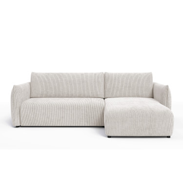 TAUER Ecksofa 3-Sitzer links, perlweiß