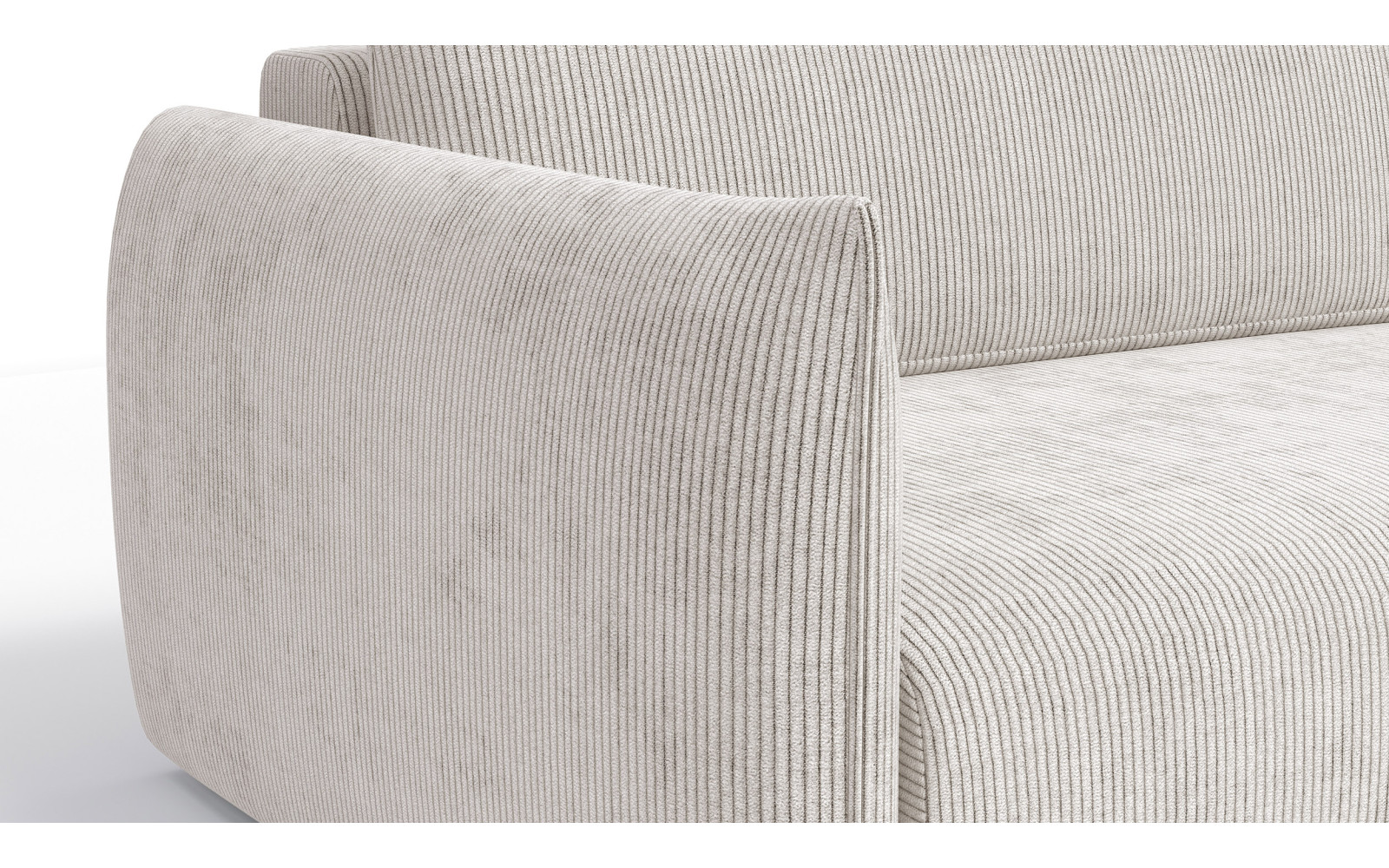 TAUER Ecksofa 3-Sitzer links, perlweiß