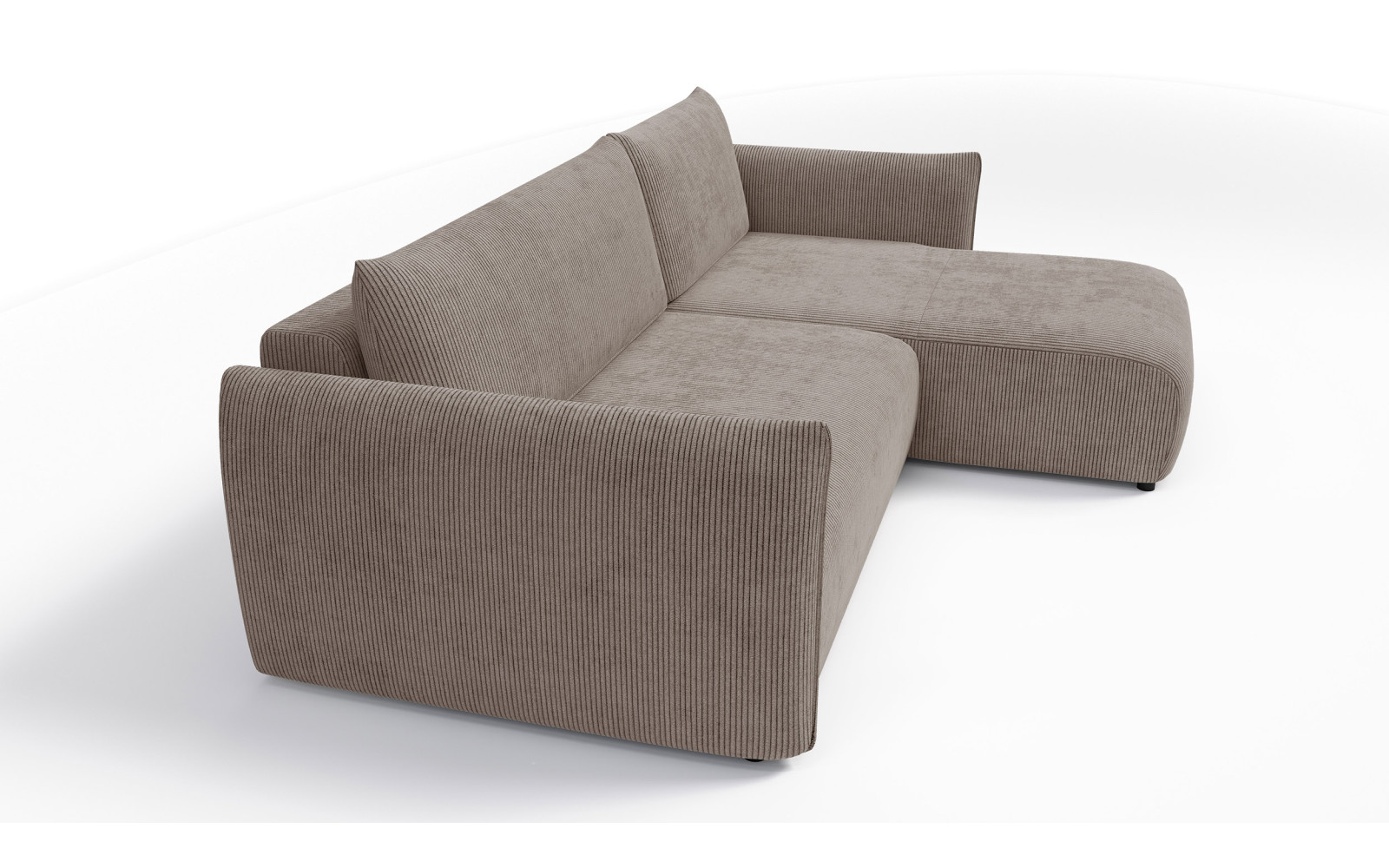 TAUER Ecksofa 3-Sitzer links, taupe
