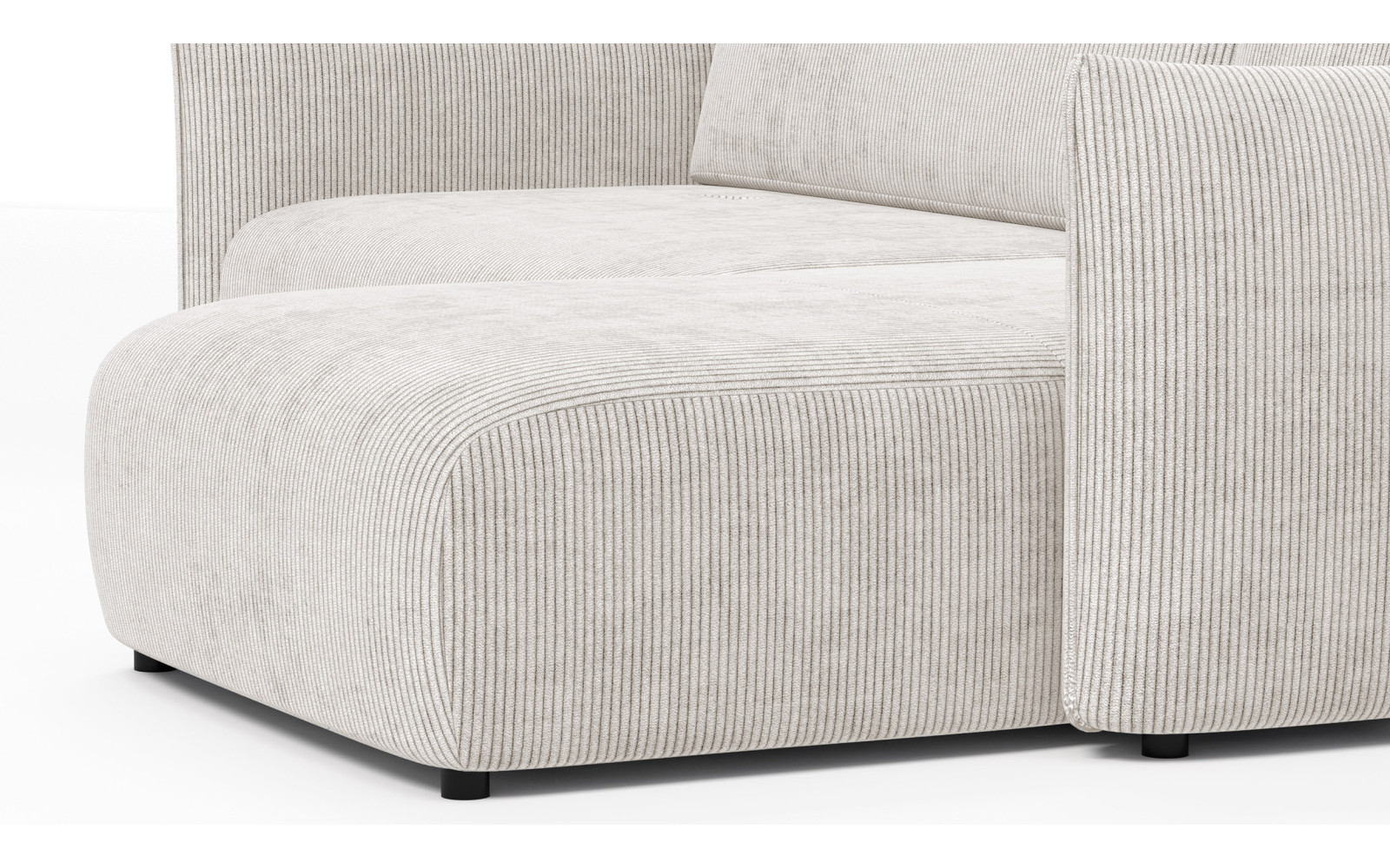 TAUER Ecksofa 3-Sitzer links, perlweiß