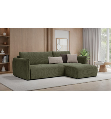 TAUER Ecksofa 3-Sitzer links, olive