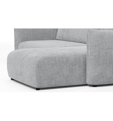 TAUER Ecksofa 3-Sitzer links, hellgrau