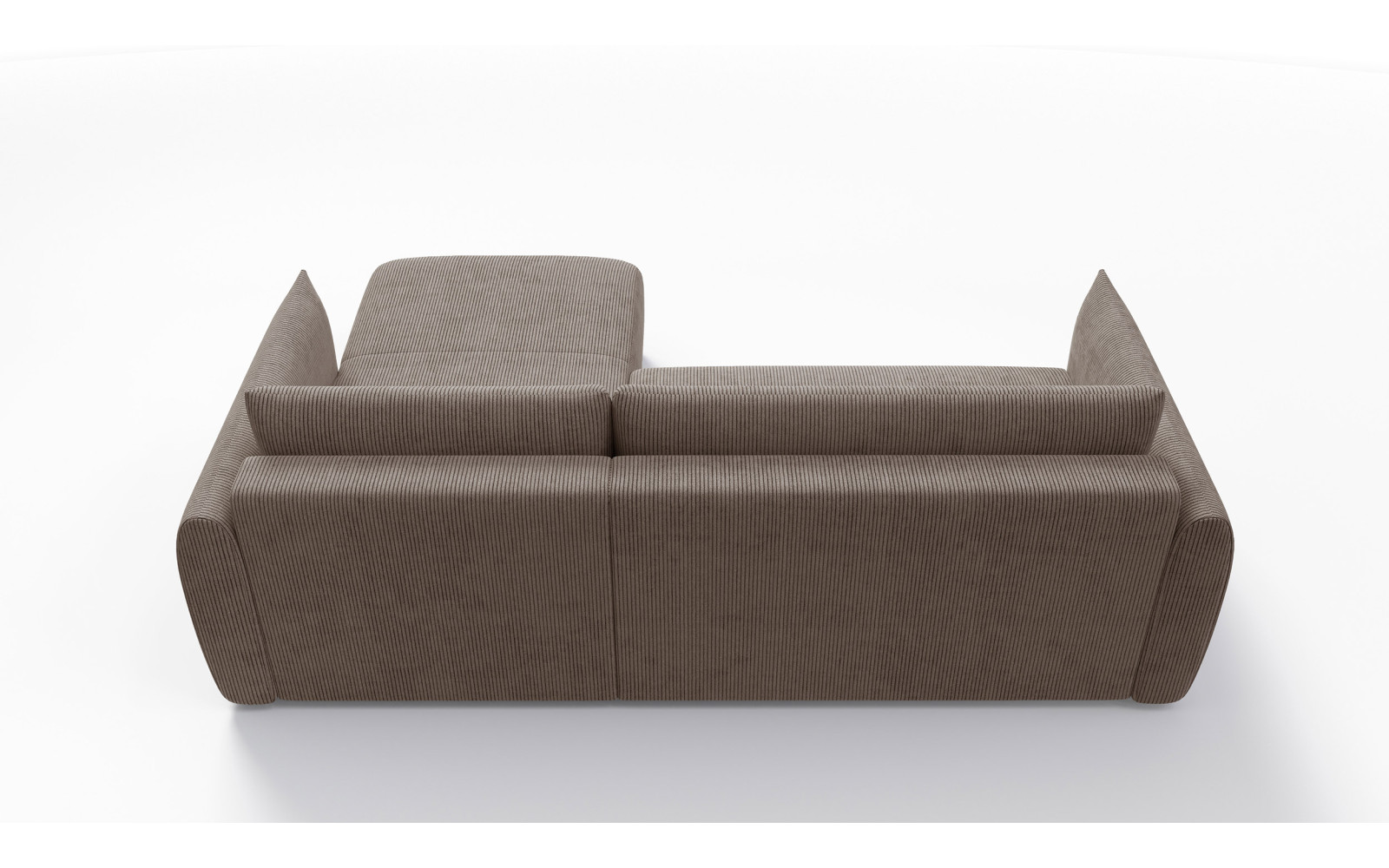 TAUER Ecksofa 3-Sitzer links, taupe