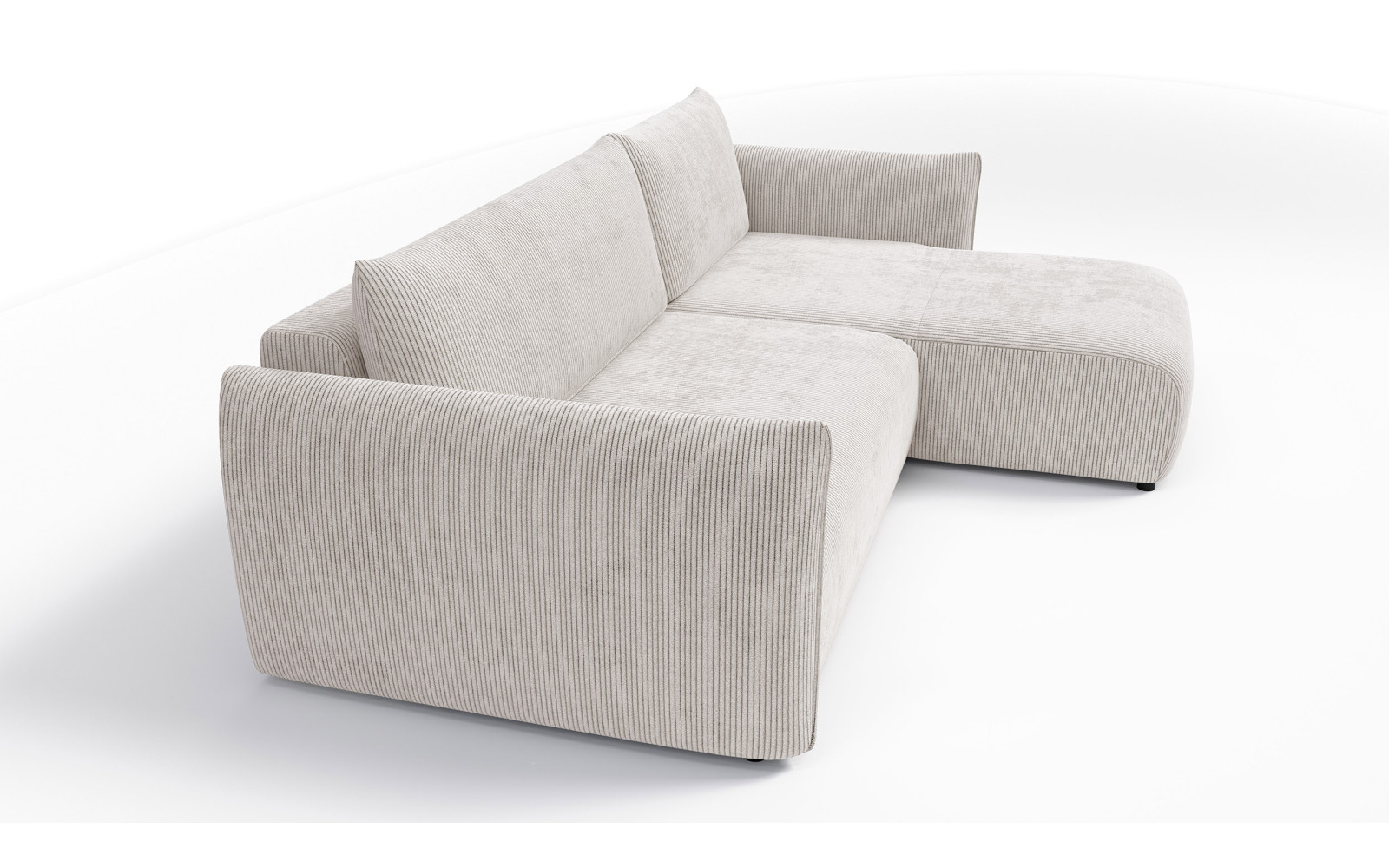 TAUER Ecksofa 3-Sitzer links, perlweiß