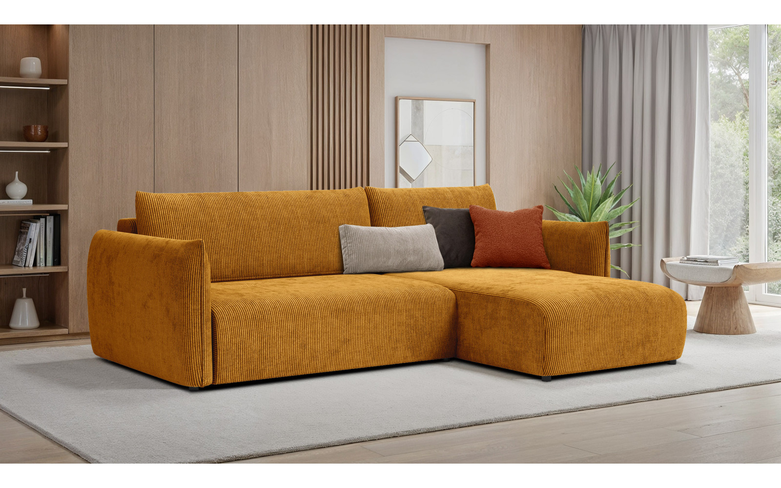TAUER Ecksofa 3-Sitzer links, safran