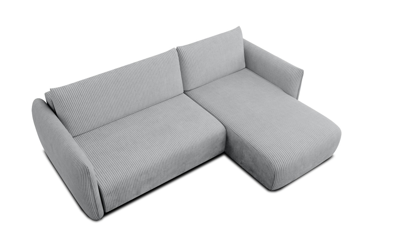 TAUER Ecksofa 3-Sitzer links, hellgrau