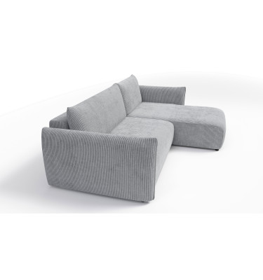 TAUER Ecksofa 3-Sitzer links, hellgrau