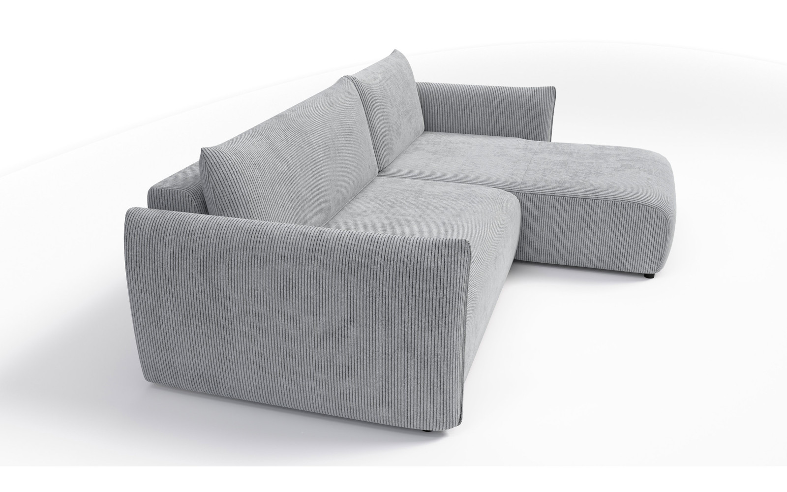 TAUER Ecksofa 3-Sitzer links, hellgrau