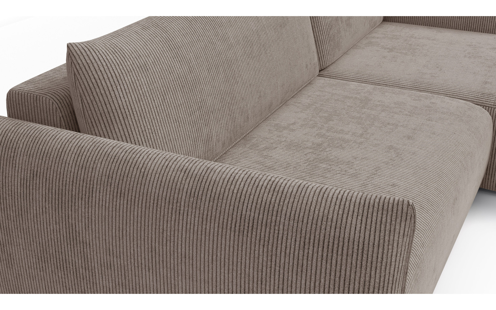TAUER Ecksofa 3-Sitzer links, taupe