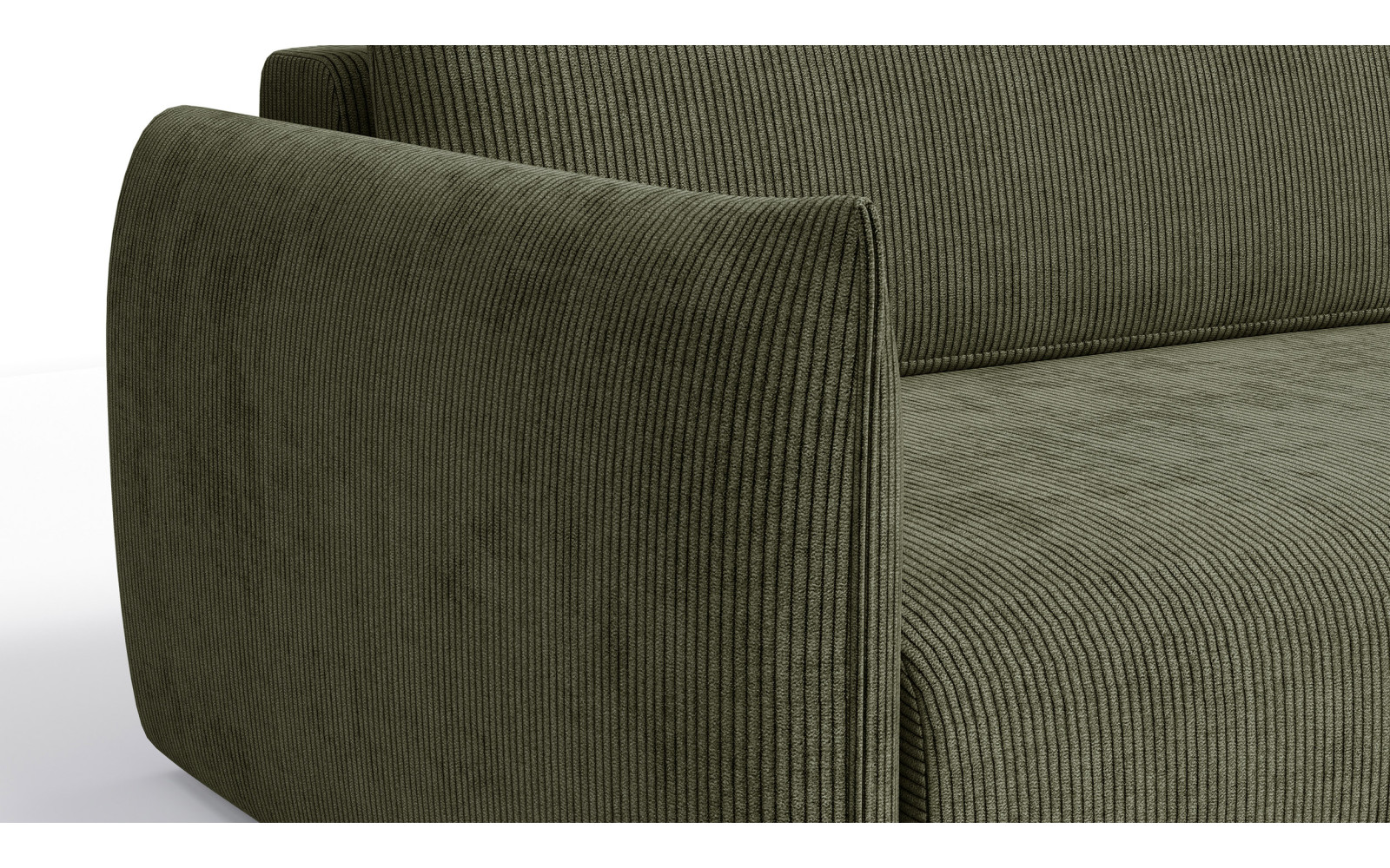 TAUER Ecksofa 3-Sitzer links, olive