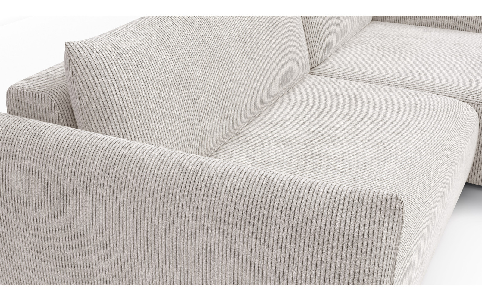 TAUER Ecksofa 3-Sitzer links, perlweiß