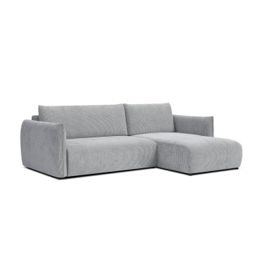 TAUER Ecksofa 3-Sitzer links, hellgrau