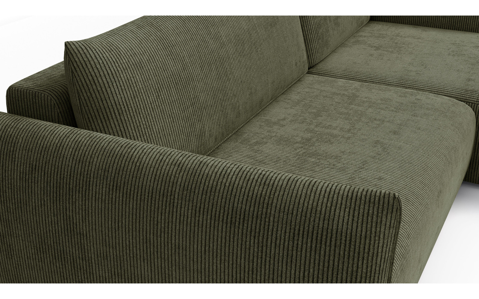 TAUER Ecksofa 3-Sitzer links, olive