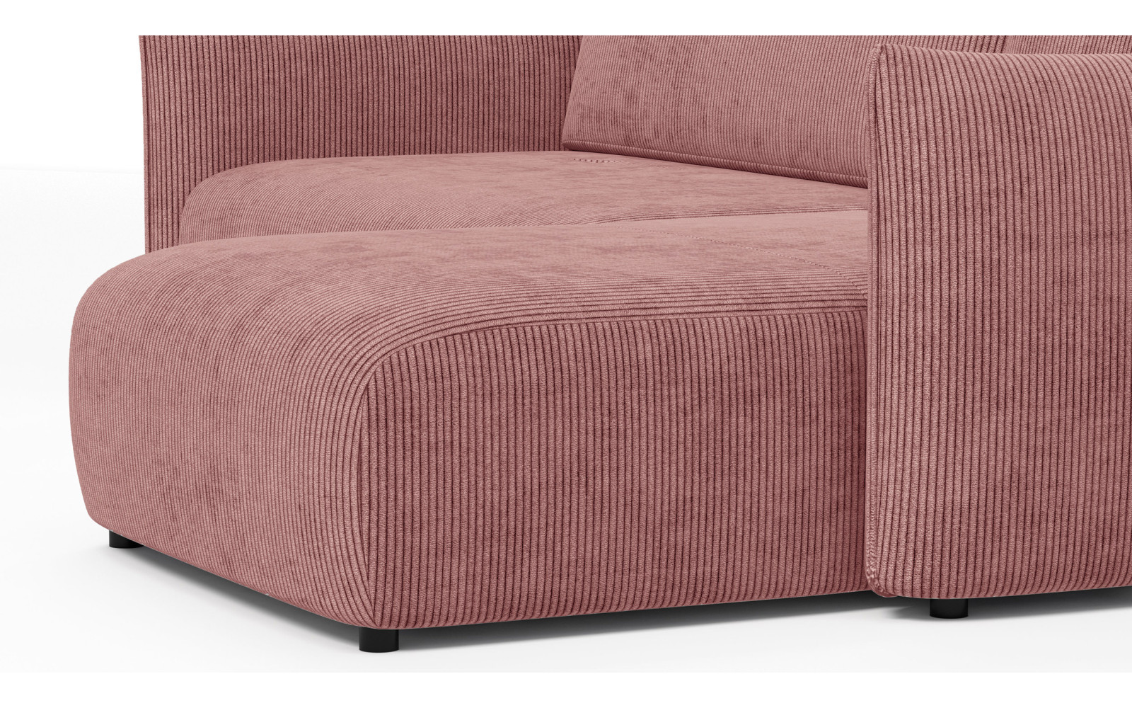 TAUER Ecksofa 3-Sitzer links, altrosa