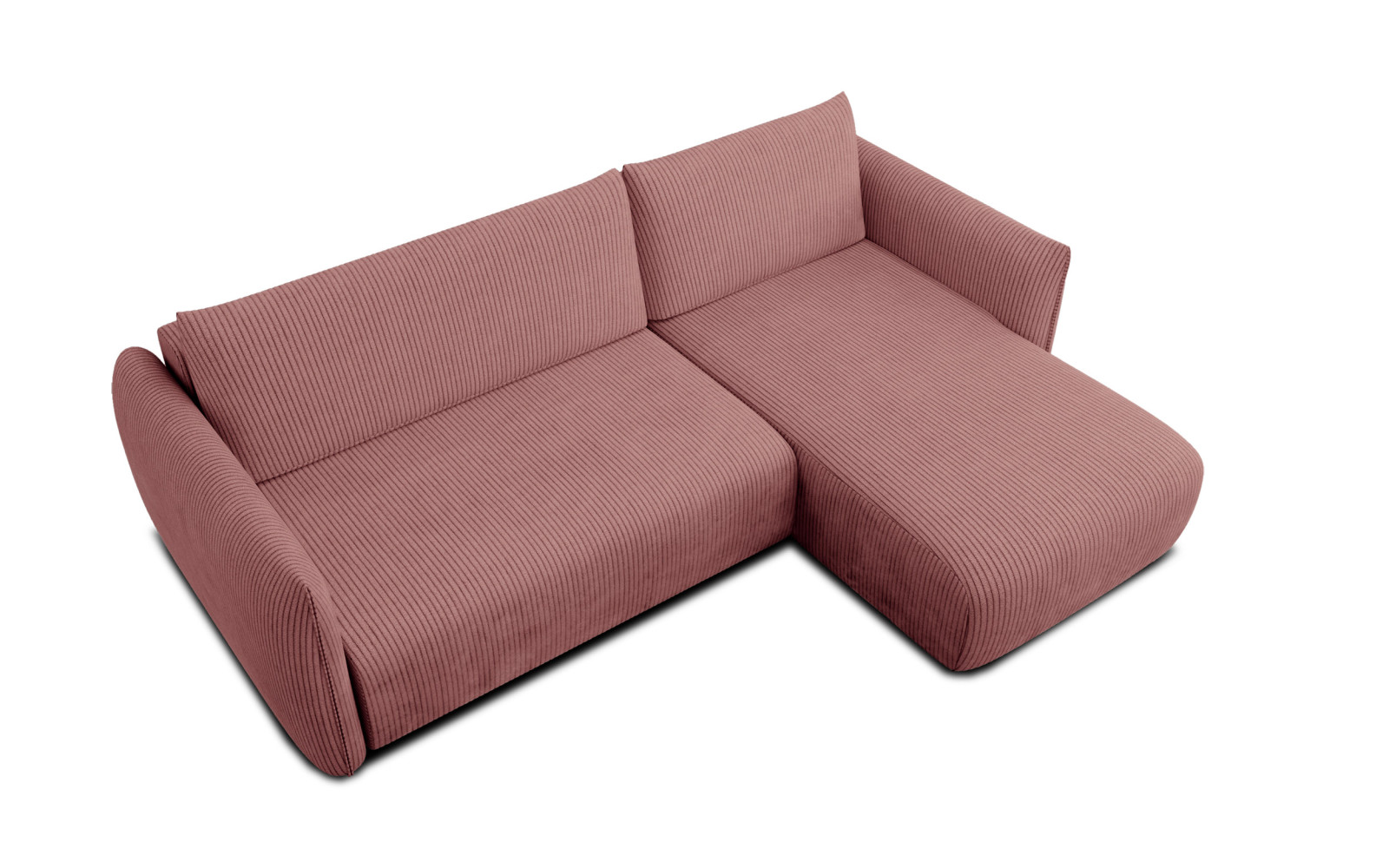 TAUER Ecksofa 3-Sitzer links, altrosa