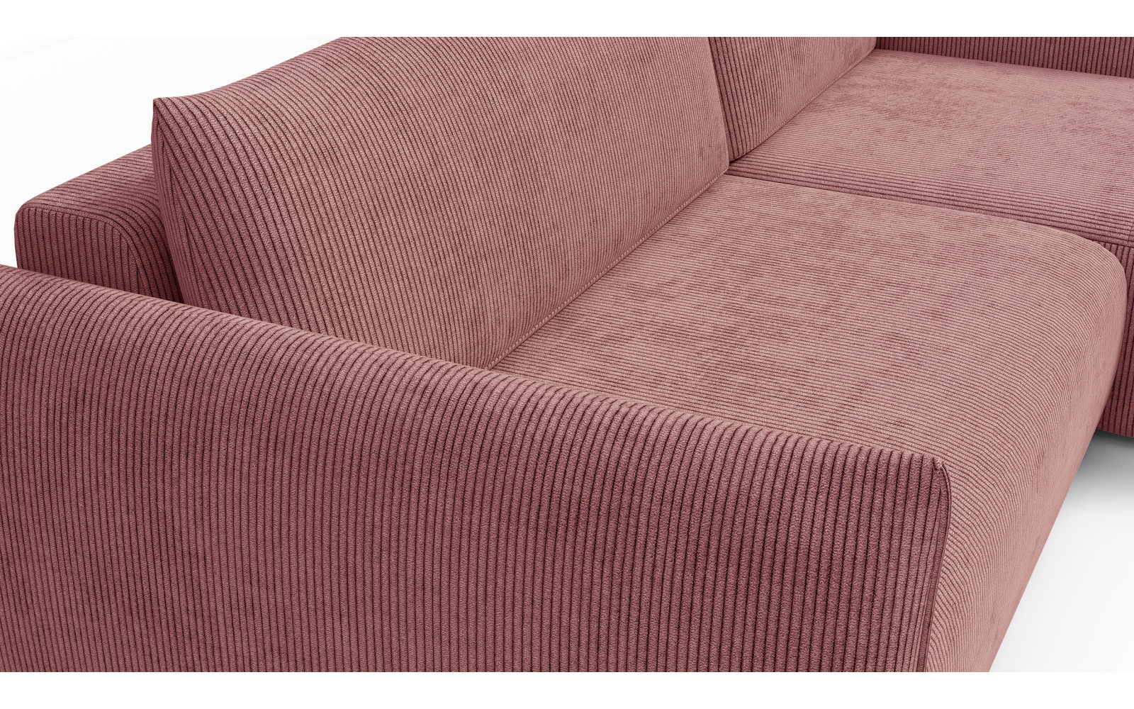 TAUER Ecksofa 3-Sitzer links, altrosa