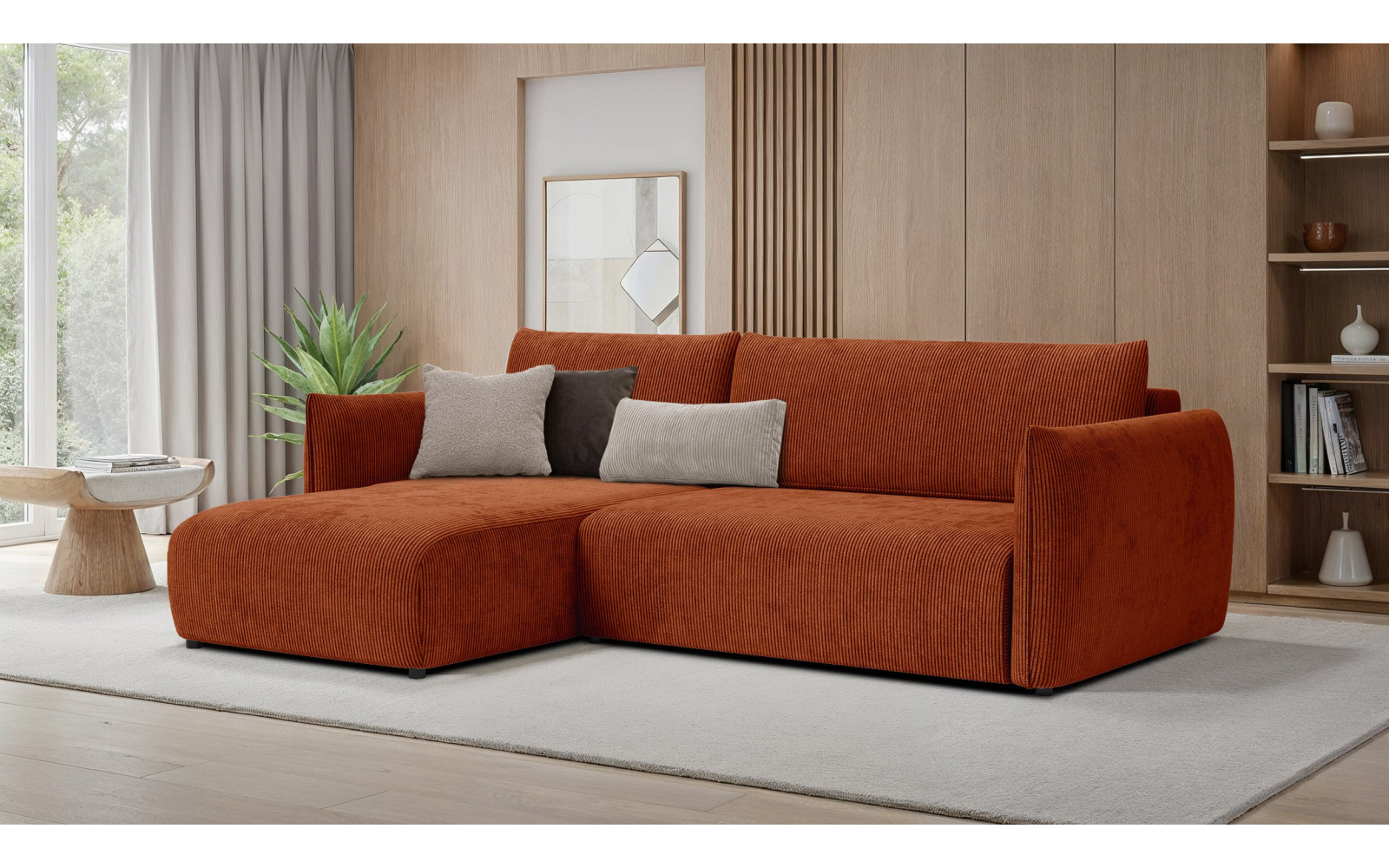 TAUER Ecksofa 3-Sitzer rechts, orange
