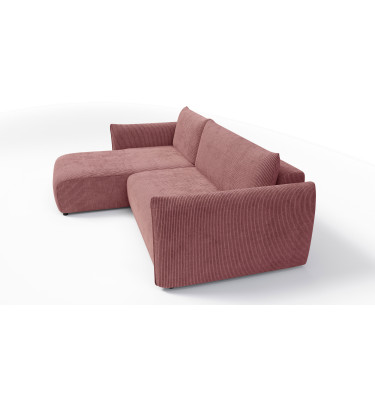 TAUER Ecksofa 3-Sitzer rechts, altrosa
