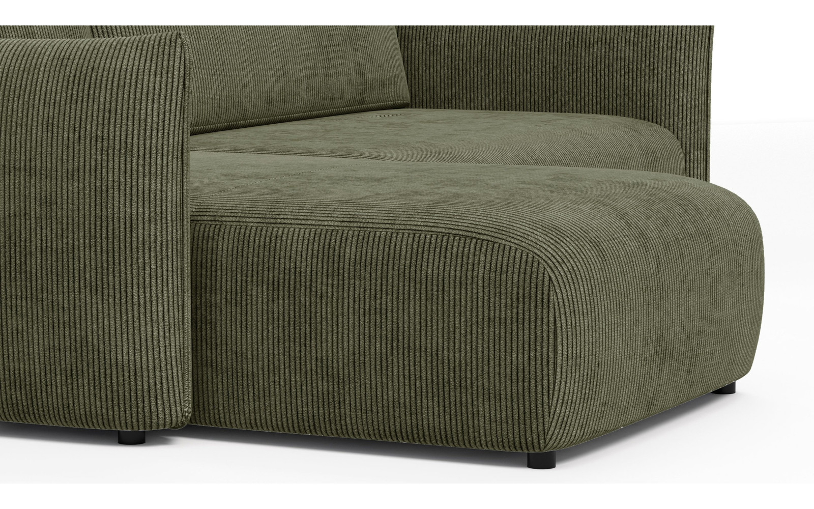 TAUER Ecksofa 3-Sitzer rechts, olive