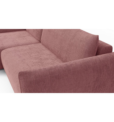 TAUER Ecksofa 3-Sitzer rechts, altrosa