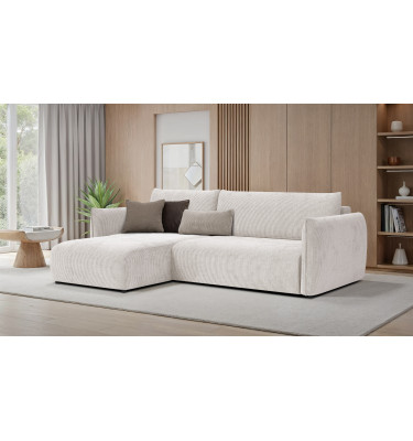 TAUER Ecksofa 3-Sitzer rechts, perlweiß