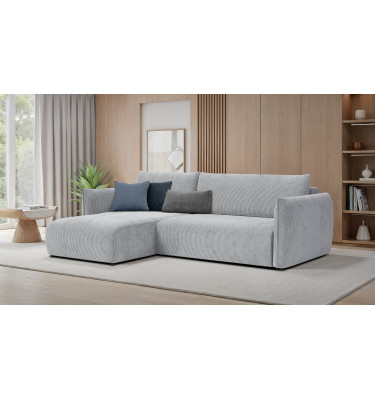 TAUER Ecksofa 3-Sitzer rechts, hellgrau