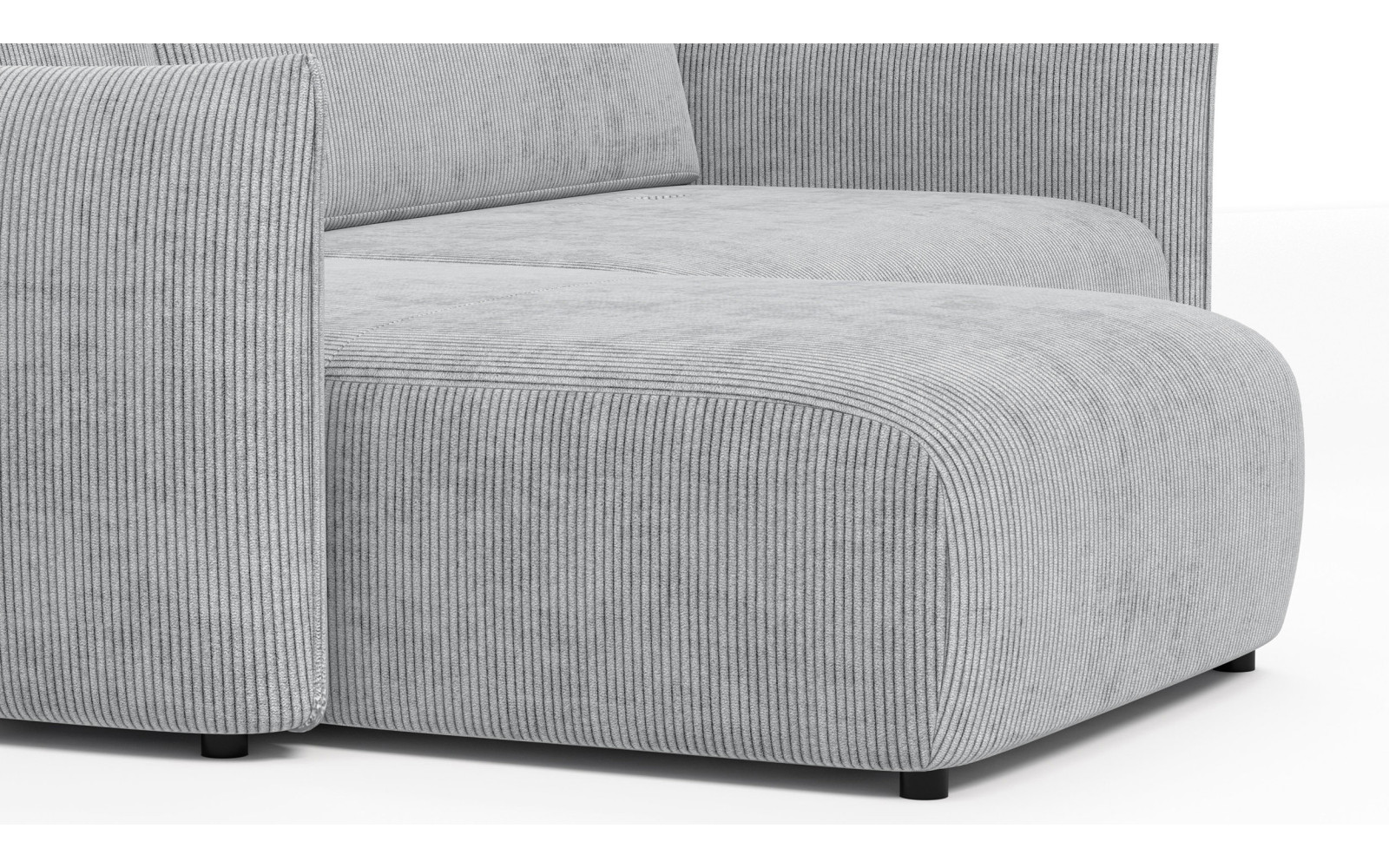 TAUER Ecksofa 3-Sitzer rechts, hellgrau