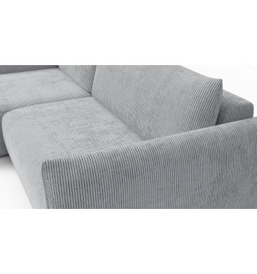 TAUER Ecksofa 3-Sitzer rechts, hellgrau