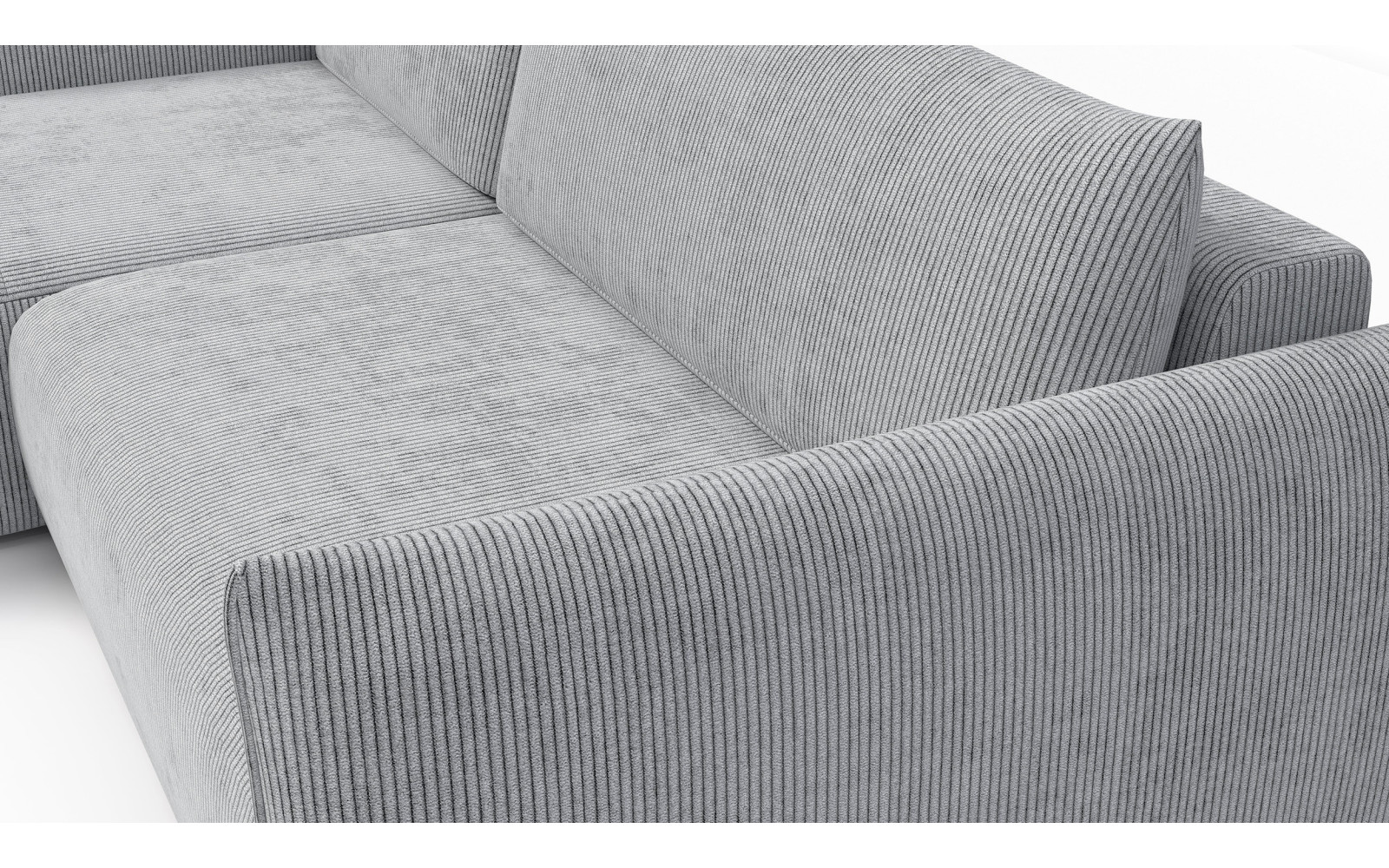 TAUER Ecksofa 3-Sitzer rechts, hellgrau