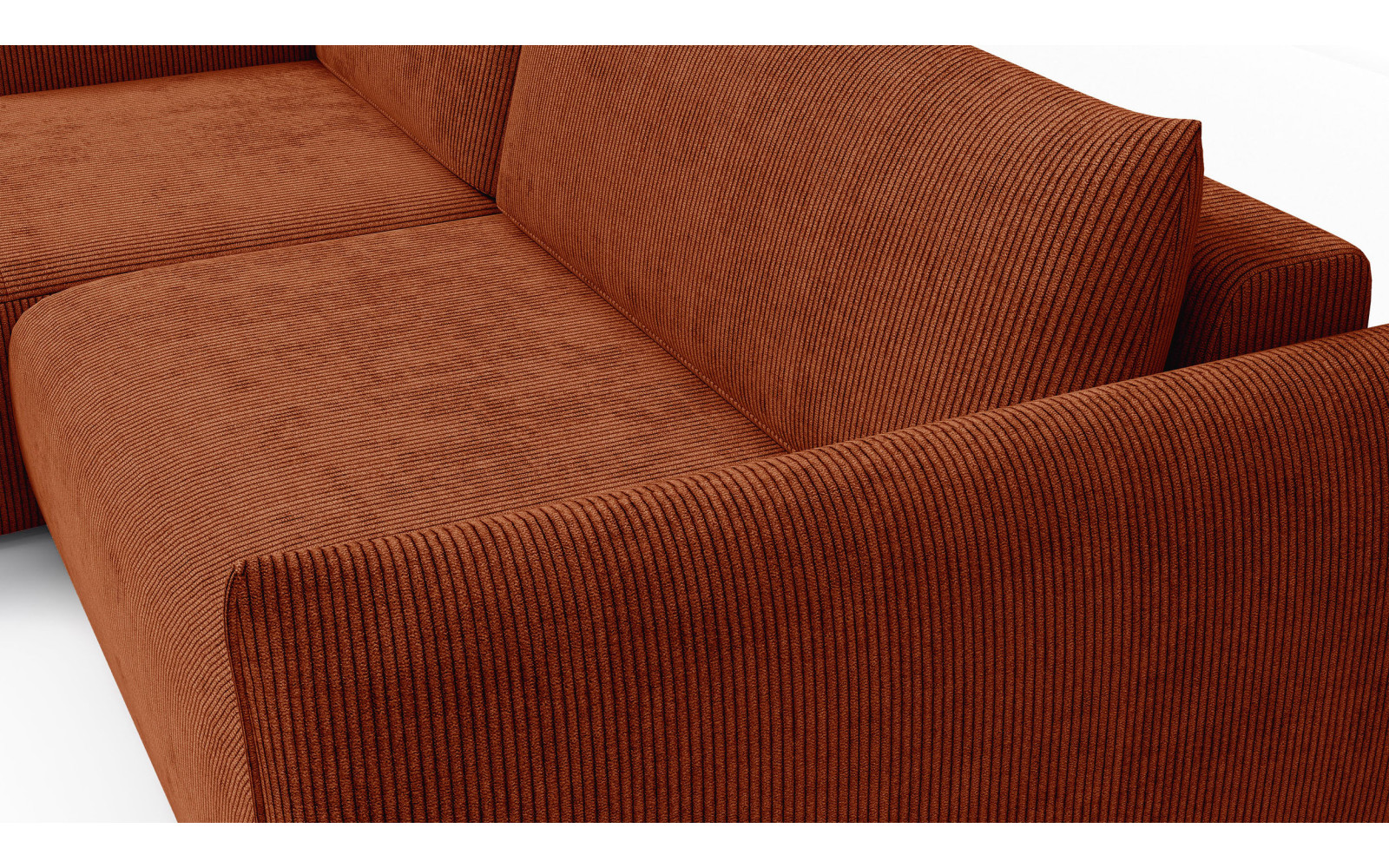 TAUER Ecksofa 3-Sitzer rechts, orange